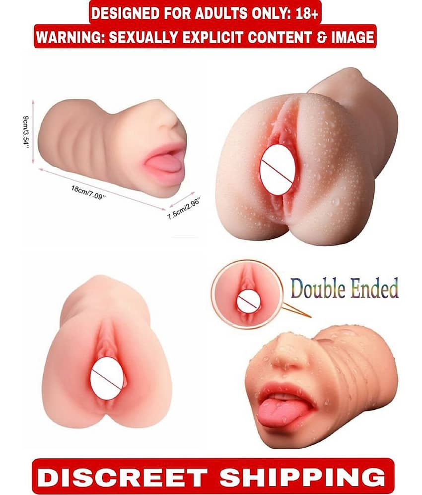 2IN1 Male Masturbator With Mouth And Vagina On Different Sides Sex Toy For Men By Knightriders