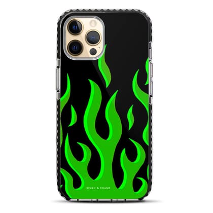 Green Flame Pinterest iPhone 12 Pro Stride Phone Case-Stride