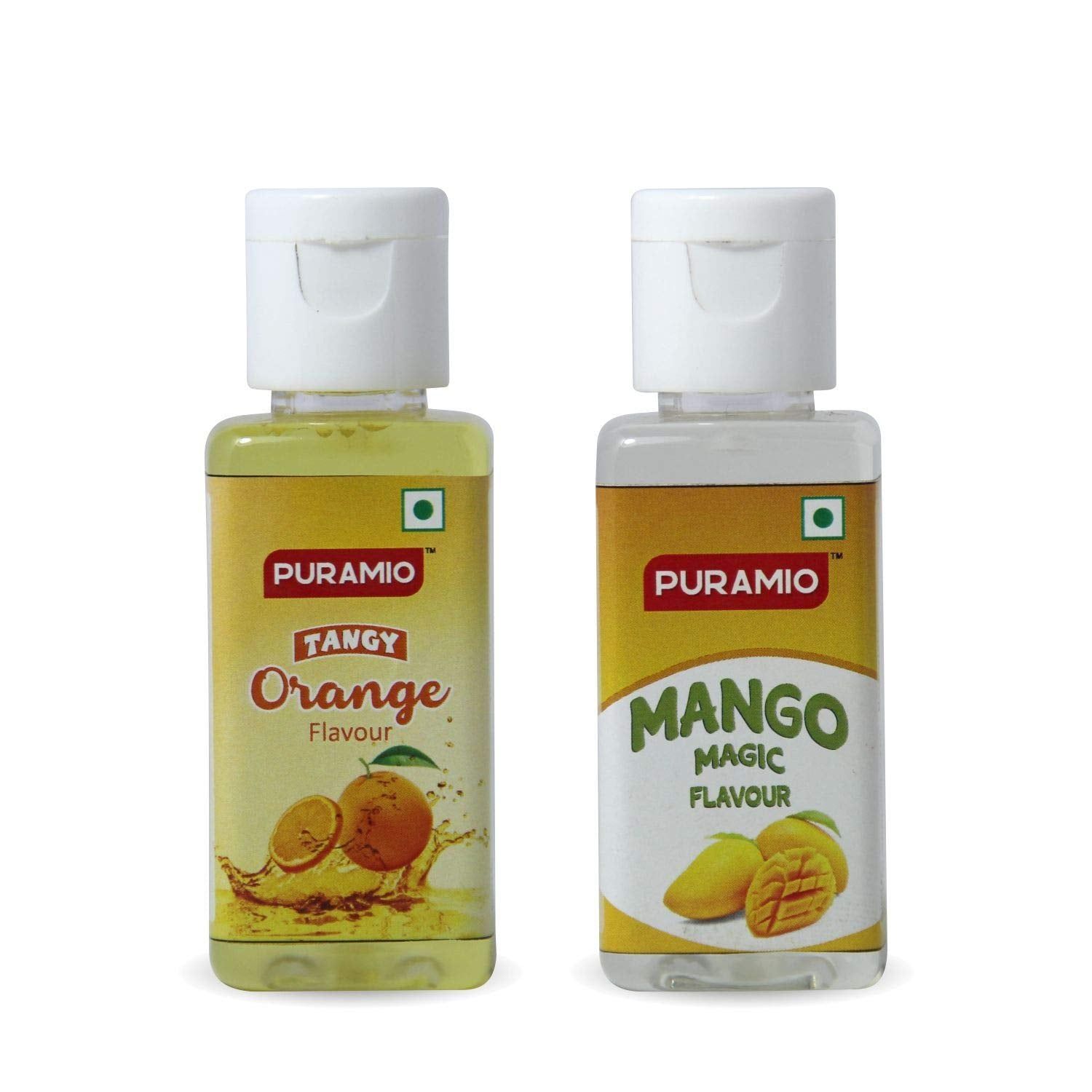 Puramio Combo Concentrated Flavours (Mango Magic + Tangy Orange), 50 ml Each - Pack of 2