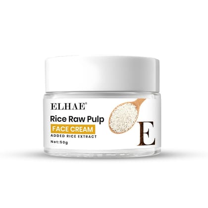 ELHAE Rice Raw Pulp Face Cream with Rice Extract for Deep Hydration, Brightening & Anti-Aging � 50g