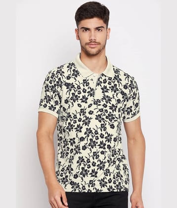 XYRIS Pack of 1 Cotton Blend Regular Fit Printed Half Sleeves Men's Polo T Shirt ( Beige )