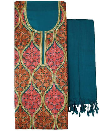 KASHMIRI Blue Woollen Dress Material