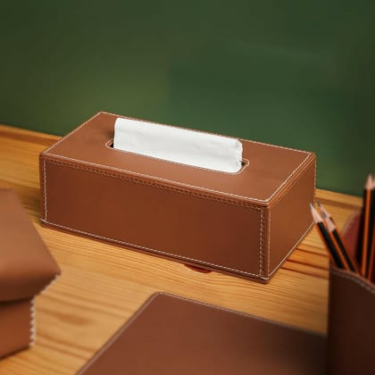 Modella Tissue Box Holder Cognac-Cognac