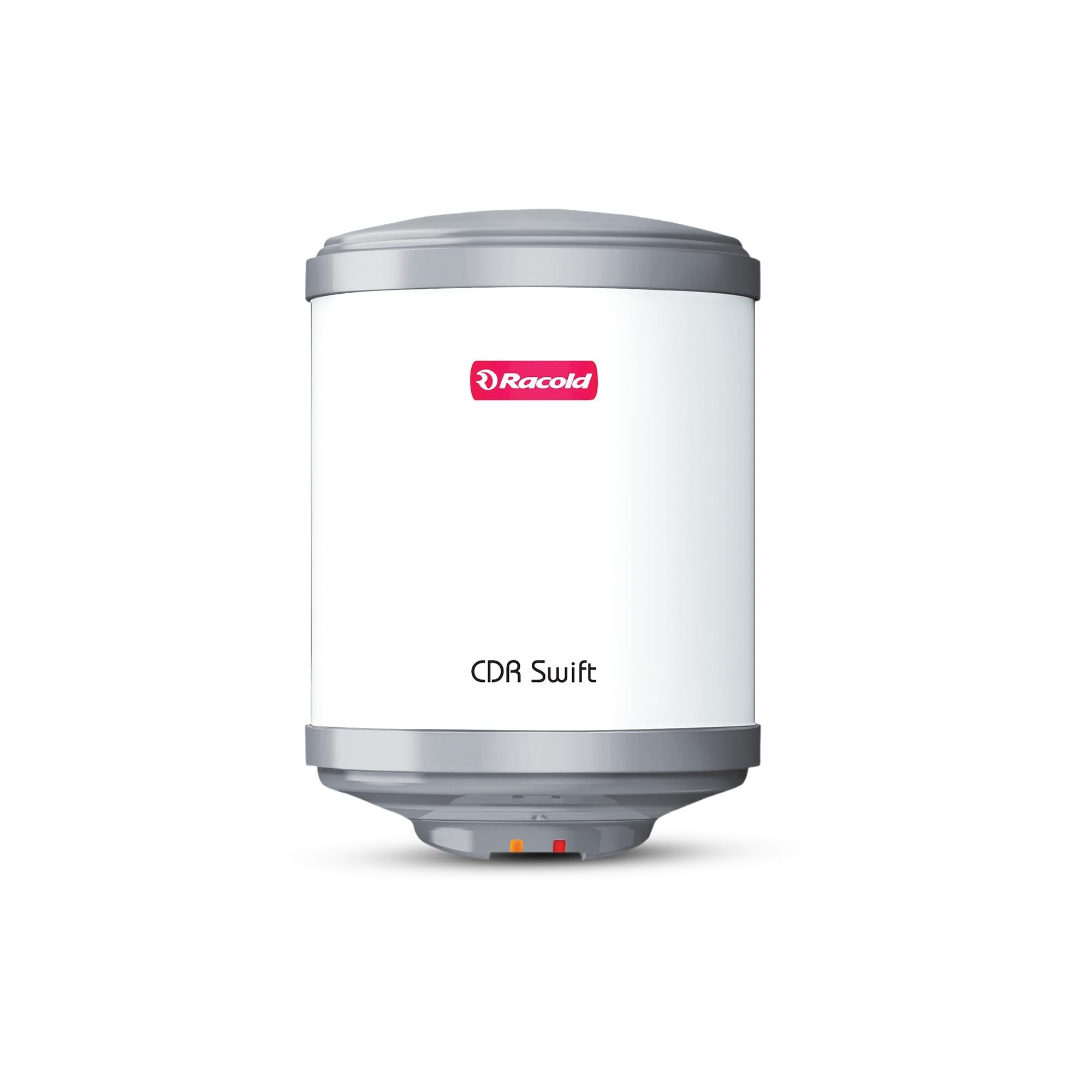 Racold CDR Swift 25 Litre 3kW 5 Star BEE Rating Storage Water Heater | 33% Faster Heating than other 2kW Geysers | Titanium Coating on Tank | Rust-proof Body | Free Standard Installation & Pipes Racold CDR Swift 25 Litre 3kW 5 Star BEE Rating Storage Wat
