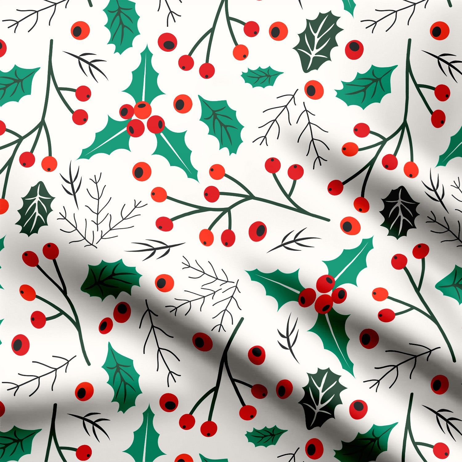 Holly Mistletoe Berries Christmas-Cotton