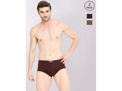 VIP Golds Men's Cotton Briefs-Assorted Colours (Pack of 2) - 100