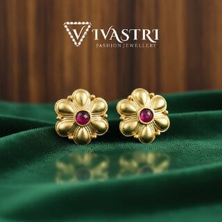 Vivastri Premium 1 Gram Gold Plated Alloy Cubic Zirconia Stud Earrings for Women & Girls - VIVA2924ERG Vivastri Premium 1 Gram Gold Plated Alloy Cubic Zirconia Stud Earrings for Women & Girls - VIVA2924ERG