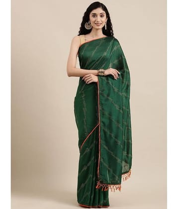 Rekha Maniyar Silk Embellished Saree With Unstitched Blouse Piece ( Mint Green )