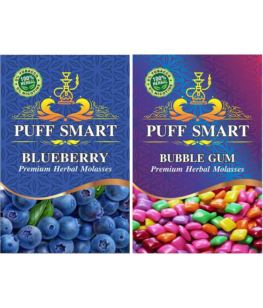 puffsmart hookah blueberry & bubble gum pack of 2 & 50gms each.