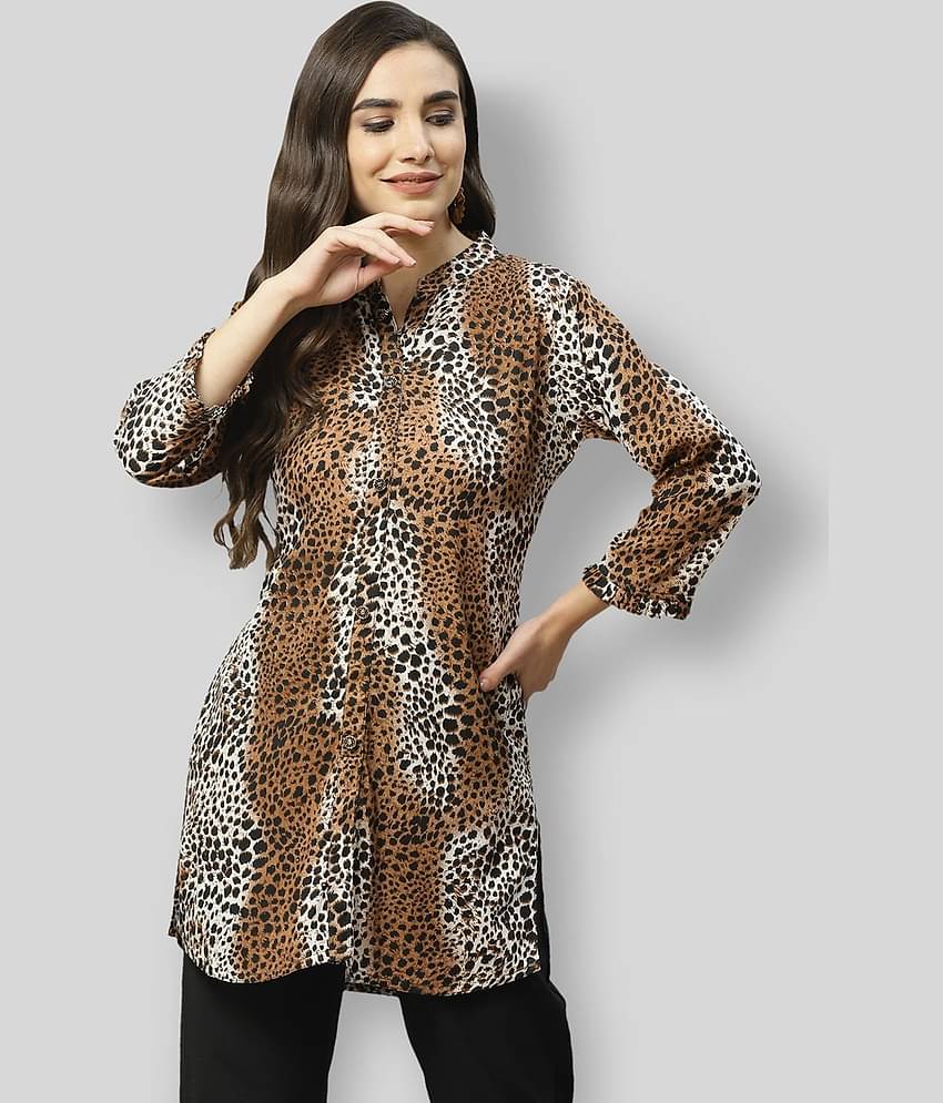 JC4U Women Printed Cotton Blend Shirt ( Multicolor )