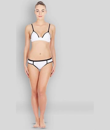 La Intimo Pack of 1 Cotton Lycra Briefs For Women ( White )