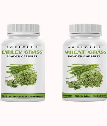 Agri Club Barley Grass Capsule 60pcs, Wheat Grass Capsule 60pcs (Pack of 2)