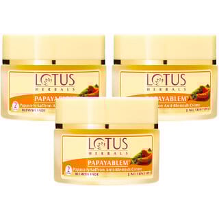 Lotus Herbals Papayablem PapayaNSaffron AntiBlemish Cream  Fades Blemishes  For All Skin Types  50G ( Pack Of 3)