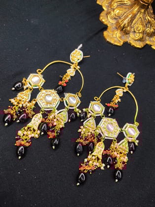 ZEVAR I High Quality Kundan Chandbali Earrings Set