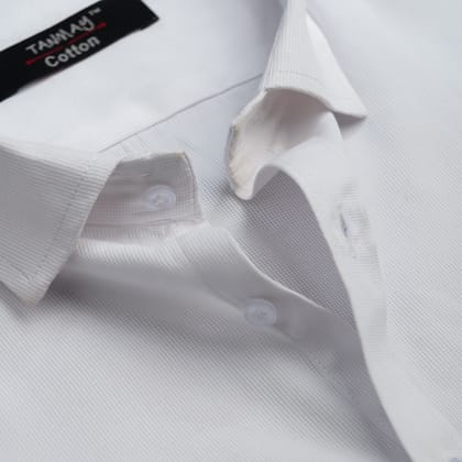 White Color Mercerised Cotton Shirt For Men's-M (38 Inch) (97 CM) / Full