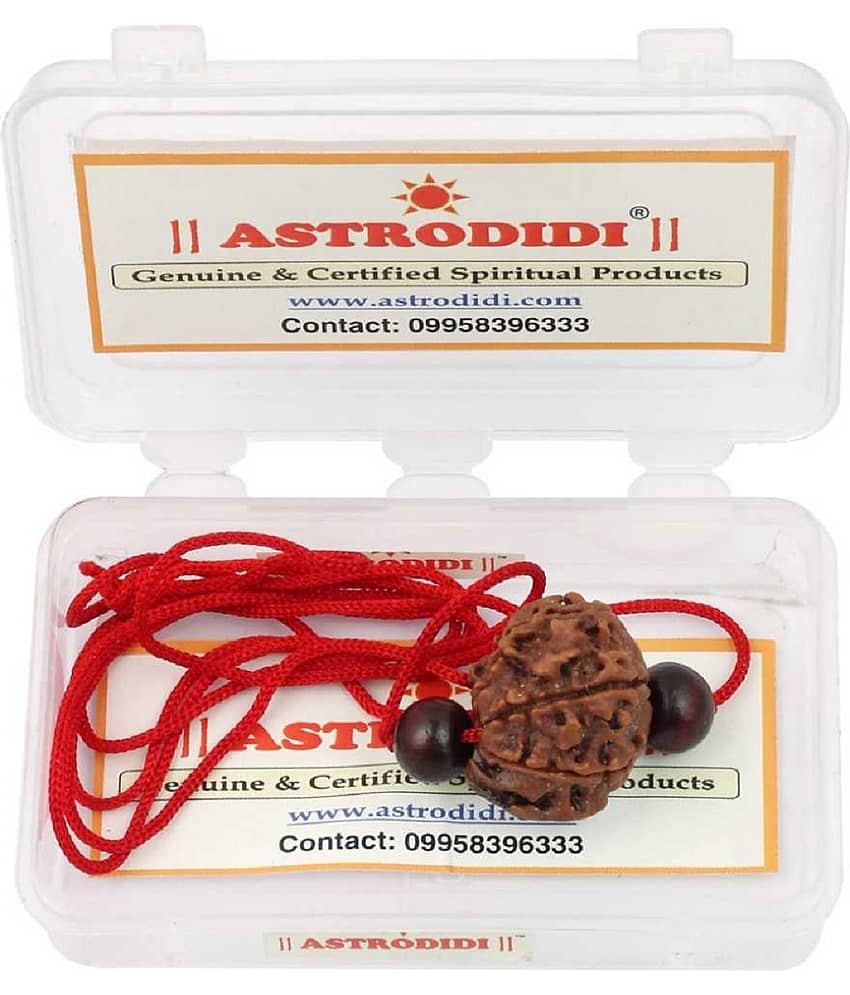 Ganesh Rudraksha With Red Chandan Beads Wood Pendant