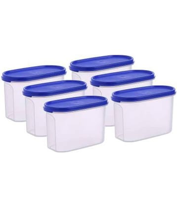 Analog Kitchenware Dal/Pulse/Grocery Polyproplene Navy Blue Food Container ( Set of 6 )