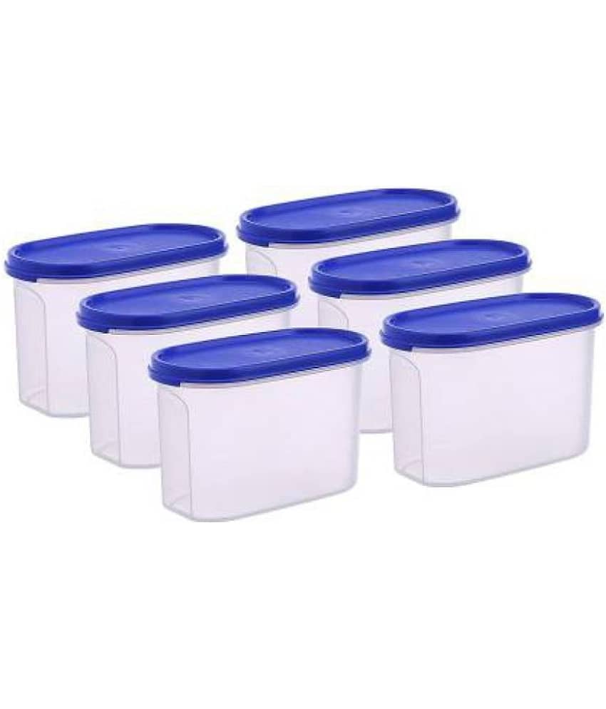 Analog Kitchenware Dal/Pulse/Grocery Polyproplene Navy Blue Food Container ( Set of 6 )