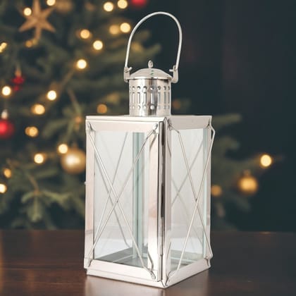 Nickel Metal Aroma Lamp | Contemporary Lantern for Home Decor