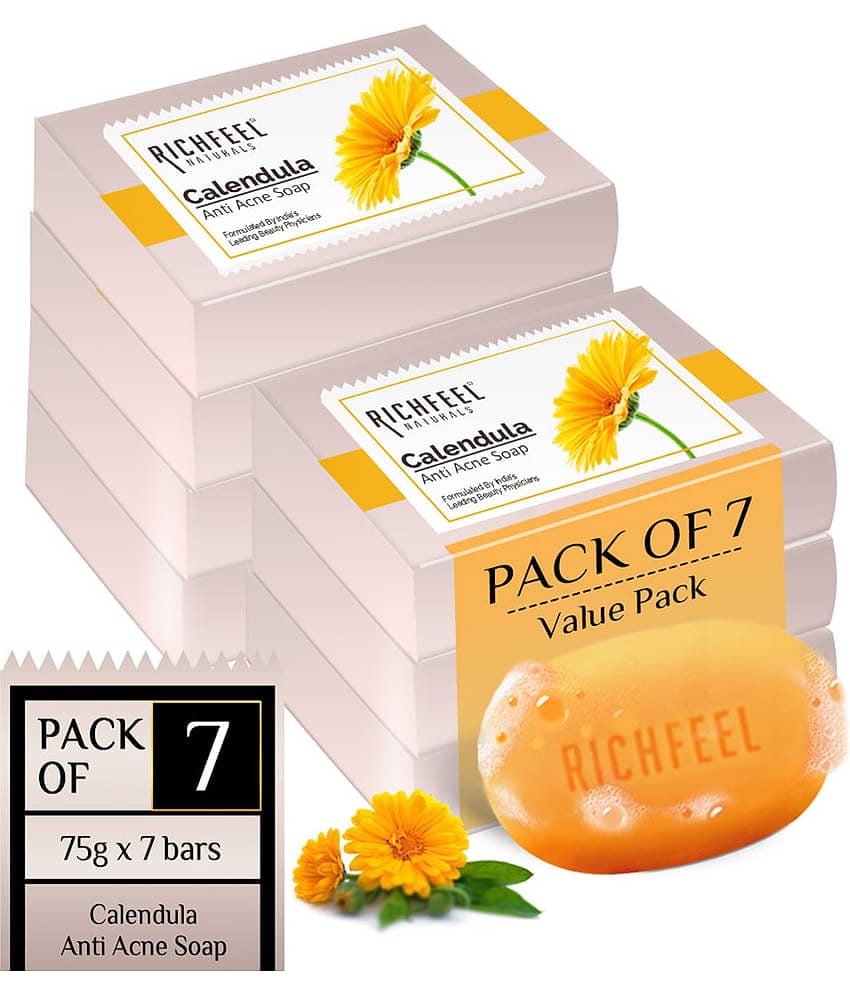 Richfeel Antibacterial Calendula Anti Acne Soap Soap for Normal Skin ( Pack of 7 )