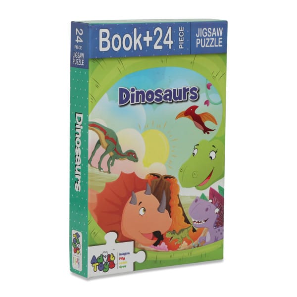 Advit Toys Dinosaurs Jigsaw Puzzle - 24 Piece + 16 Pages Educational Book