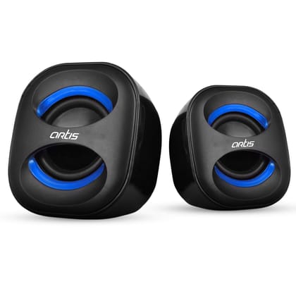 Artis Mini 2.0 USB Multimedia Speakers (Blue) Black / Small