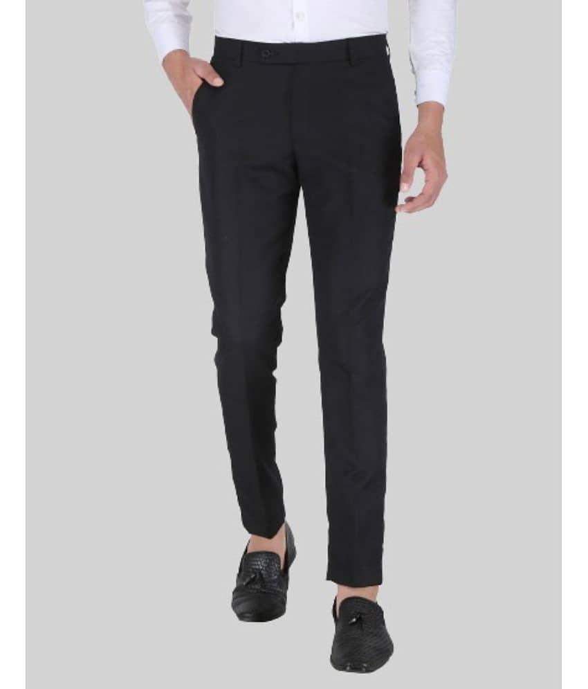 Playerz - Black Polycotton Slim - Fit Men's Formal Pants ( Pack of 1 )