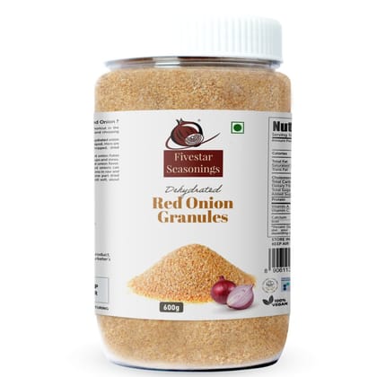 Fivestar Seasoning Dried Red Onion Granules 600g, 100% Natural, No Preservatives, Rich in Iron, Easy to Cook, 0% Trans-Fat Dehydrated Onion Seasoning