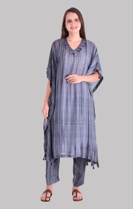 Grey Tie Dye Kaftan Set-XS