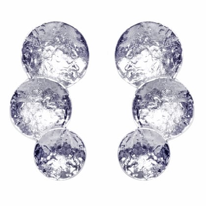 Stud W/ 3 Bowls Silver Earring