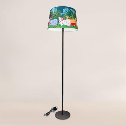 Gaiyan Pichwai Art Floor Lamp-Lamp & Base