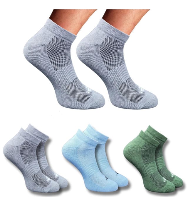 3-Pair Set Unisex Casual Cotton Printed Low Cut Socks (Multicolor)