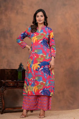 Stitched Cotton Sets Elegant Hand Block Printed Cotton Kurti Sets perfect for daily wear and festive occasions!Comfort fit | Soft breathable fabric |Pure Cotton 60*60
