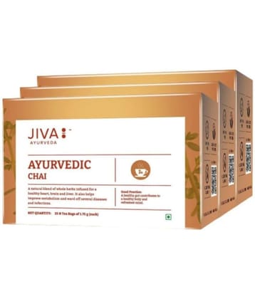 Jiva Ayurvedic Chai, Loose Leaf 25 Sachets each (Pack of 2)