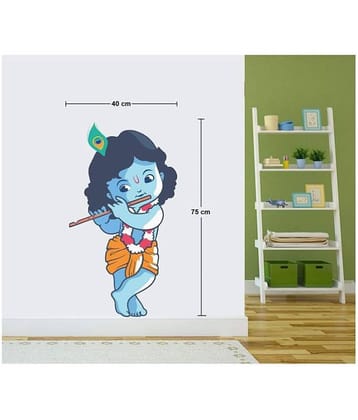 Asmi Collection Beautiful Baal Krishna with Flute Religious & Inspirational Sticker ( 75 x 40 cms )