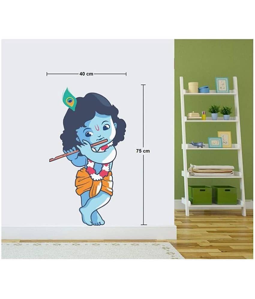 Asmi Collection Beautiful Baal Krishna with Flute Religious & Inspirational Sticker ( 75 x 40 cms )
