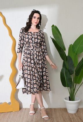 Roasted Coffee Dress-S / Brown