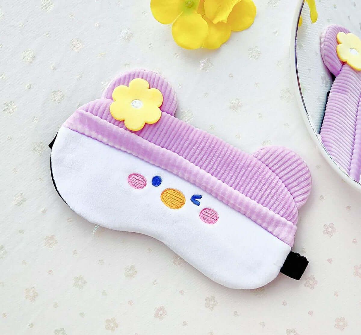 Kawaii Cartoon Flower Gel Eye Mask - Single Piece-Purple