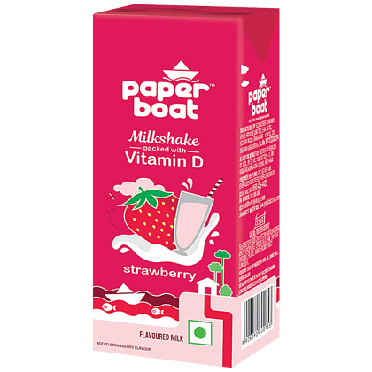 Paper Boat Strawberry Milkshake With Vitamin D, 180ml