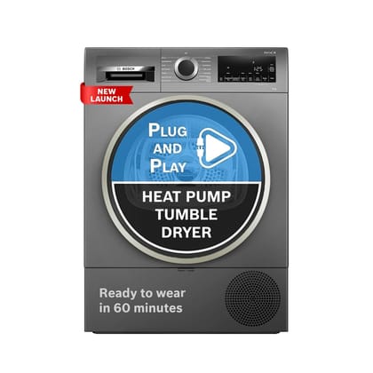 Bosch 9 kg Front Load Fully-Automatic Heat Pump Tumble Dryer, 100% Drying, 5 Drying Options, Reduces 99.9% Allergens, Ready-to-Wear, Cast Iron Grey, WQG2420RIN (2026 Model) Bosch 9 kg Front Load Fully-Automatic Heat Pump Tumble Dryer, 100% Drying, 5 Dryi Bosch 9 kg Front Load Fully-Automatic Heat Pump Tumble Dryer, 100% Drying, 5 Drying Options, Reduces 99.9% Allergens, Ready-to-Wear, Cast Iron Grey, WQG2420RIN (2026 Model) Bosch 9 kg Front Load Fully-Automatic Heat Pump Tumble Dryer, 100% Drying, 5 Dryi