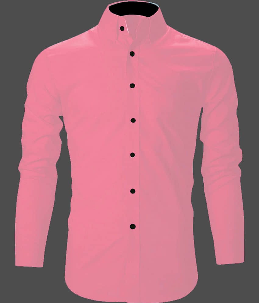 Bluedove Cotton Blend Regular Fit Solids Full Sleeves Men's Casual Shirt - Red ( Pack of 1 )