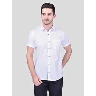 PrintCulture Men Solid Casual White Shirt