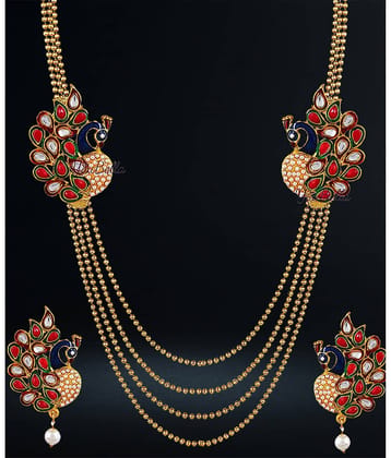 YOUBELLA Golden Alloy Necklace Set ( Pack of 1 )