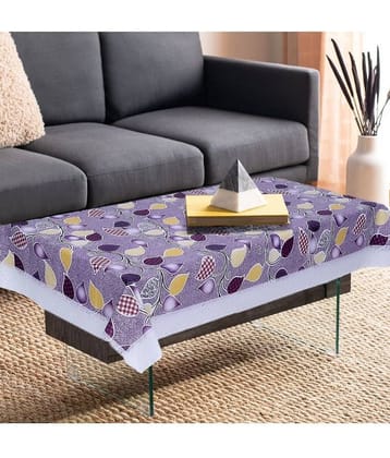 Printed PVC 4 Seater Rectangle Table Cover ( 150 x 92 ) cm Pack of 1 Purple