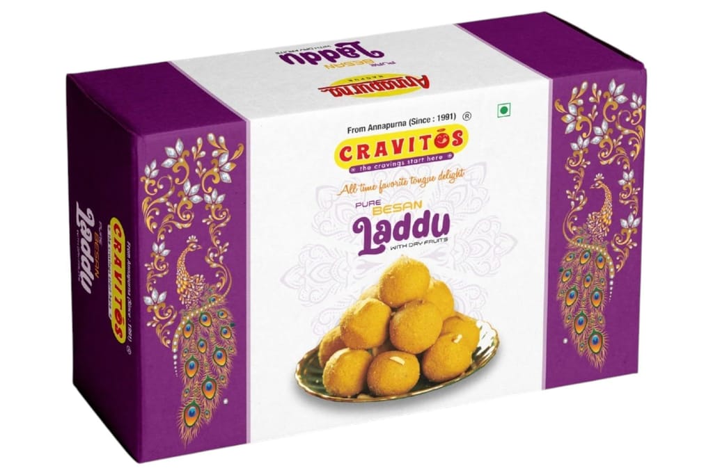 Cravitos Mysore Pak & Besan Laddu - 200g Each | Traditional Indian Mithai | Combo Pack Of 400g