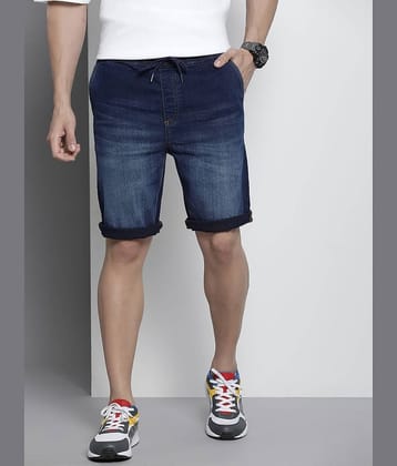 The Indian Garage Co. Blue Cotton Blend Men's Denim Shorts ( Pack of 1 )