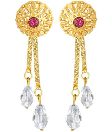 Vighnaharta Golden Drop Earrings ( Pack of 1 ) - Golden