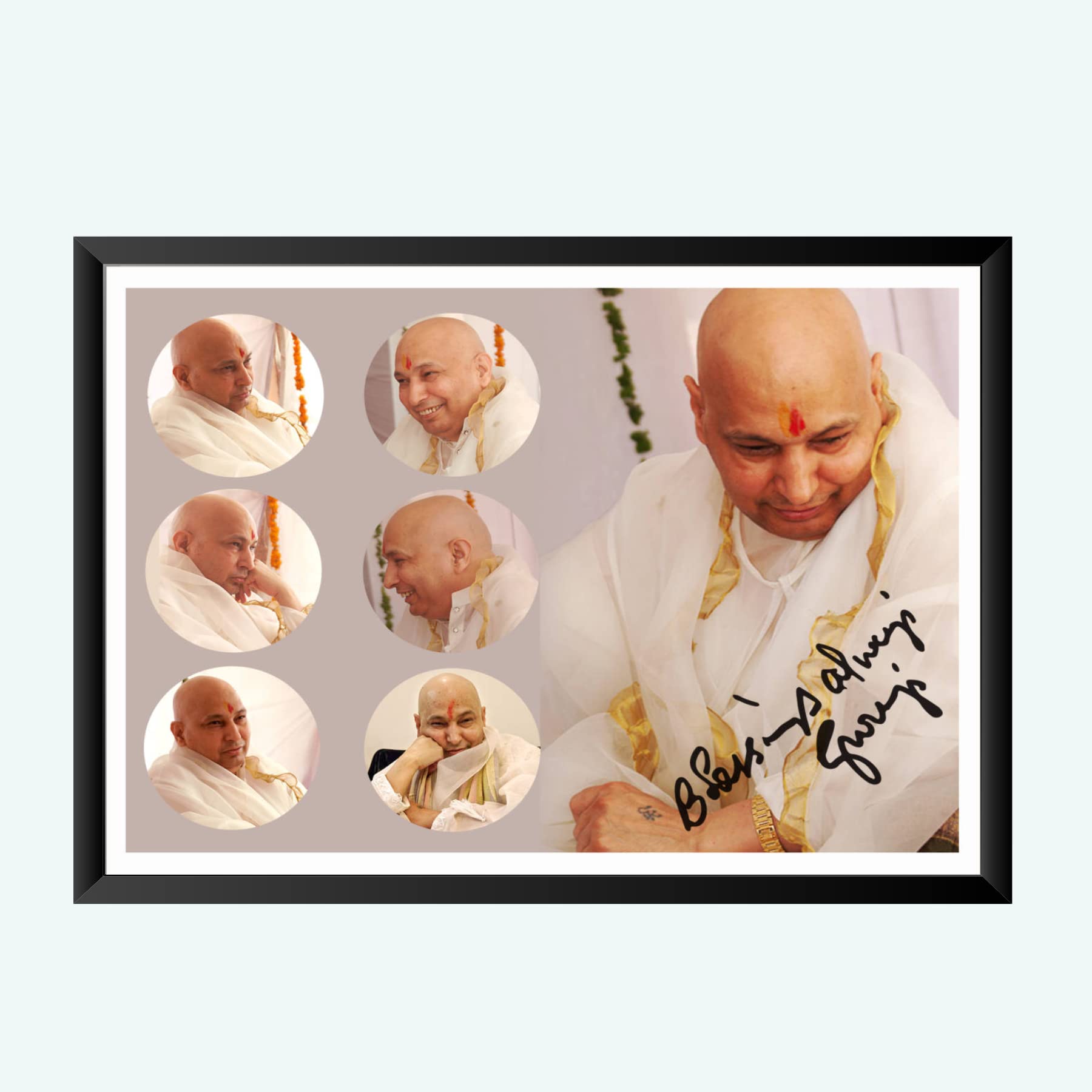 NOKKES Guru ji Best Poster Photo With Frame For Home Bedroom Living room office Photo Frame Size 8X12 In_19