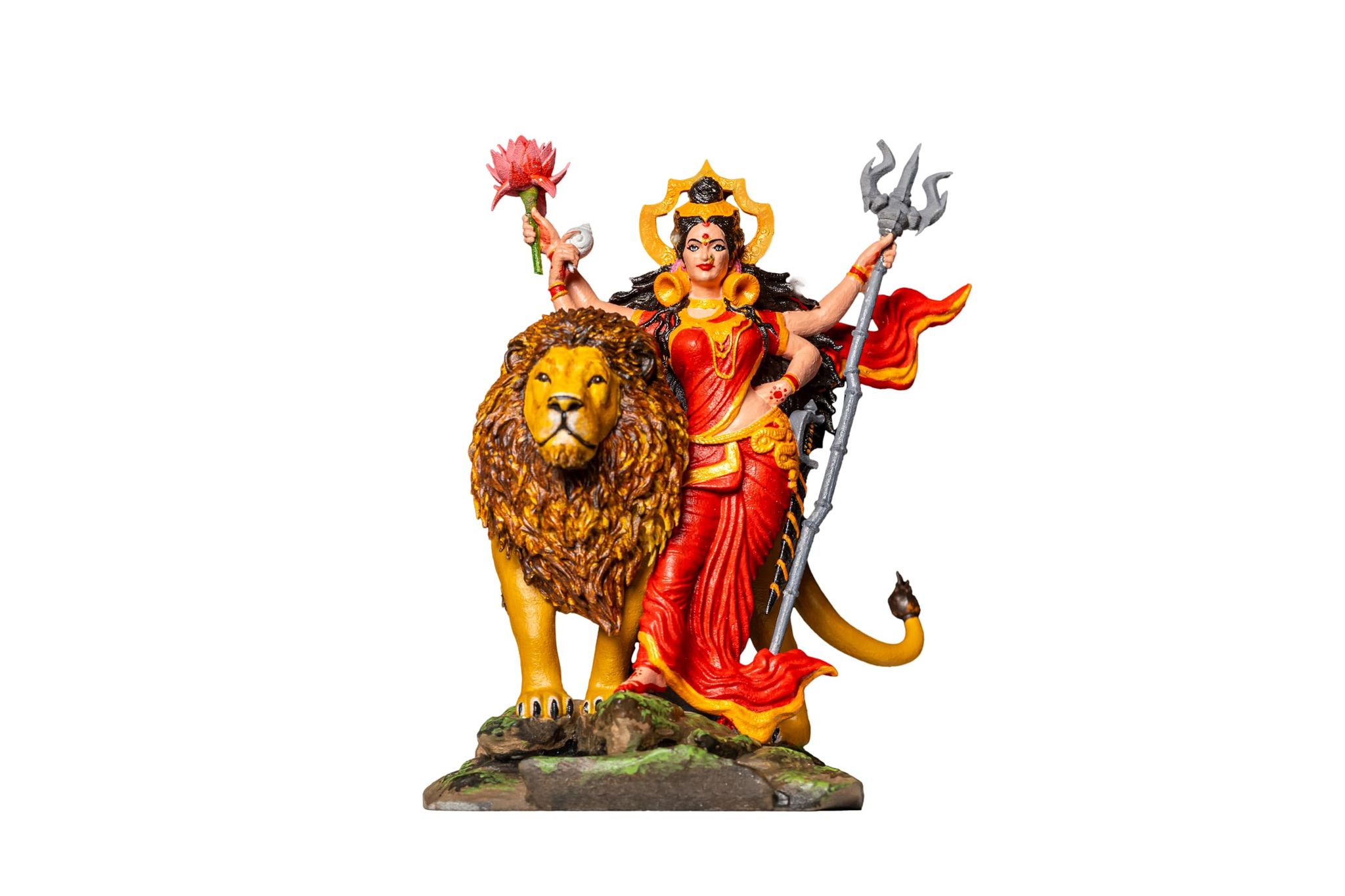 Vimanika Comics Goddess Durga:Legends Maa Sherawali 3D Printed Statue Collectable Figurine 6 inches Pack of 1 Pcs