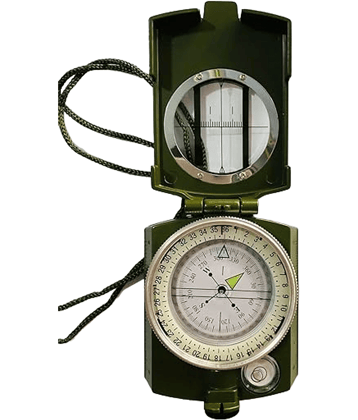 JGG Jain Gift Gallery Military Lensatic Prismatic Matte Compass (Army Green) Compass (Green)|| Professional High Accuracy Compass for Directions ||Sighting Waterproof and Shakeproof Compass